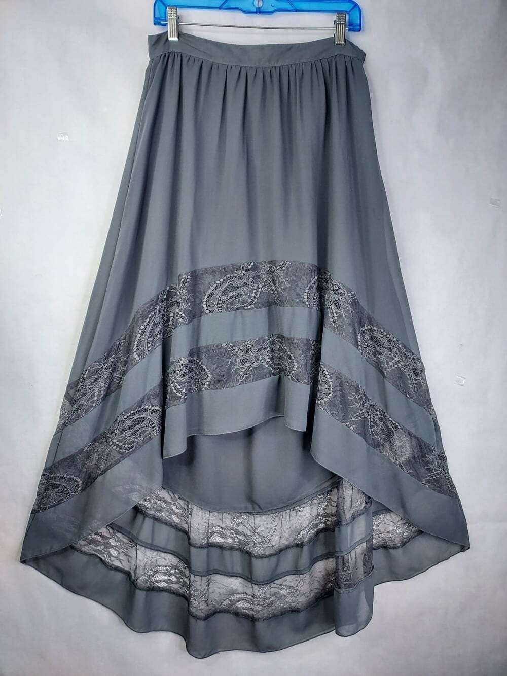 Z-Supply Hi-Low Maxi Skirt Sz 10 Lace Witchy Vamp Whimsigoth Fairy Dark Romantic